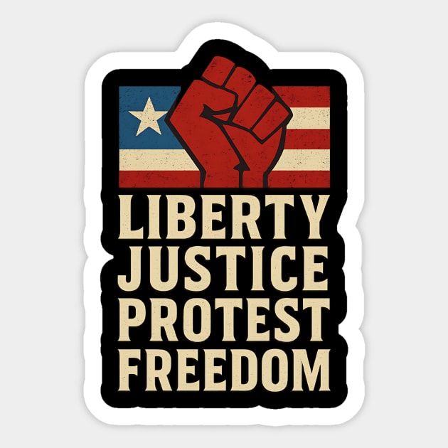 Liberty And Justice For All Statue of Liberty Patriotic Design Sticker by ArtistTee ⭐⭐⭐⭐⭐